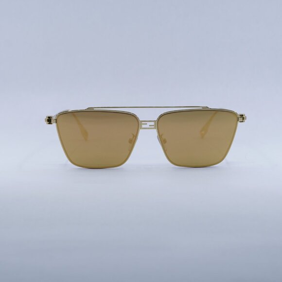 Fendi FE40110U 30L Sunglasses Gold Square Frame, Gold Lenses main image 11
